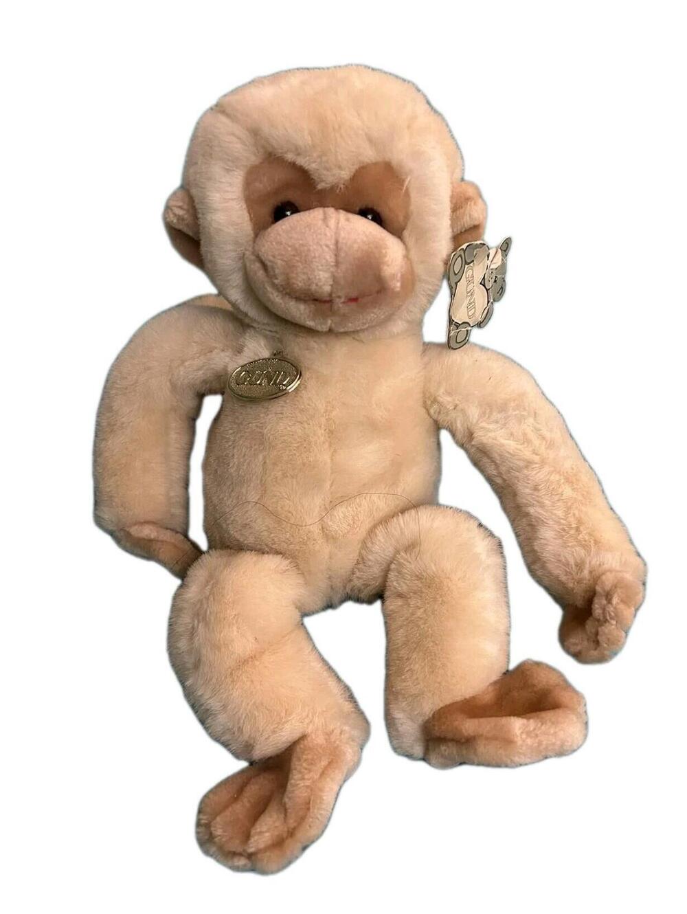 Vintage Gund Zippy Tippy 1987 Almond Colored Collectible Plush Monkey w/Hang Tag